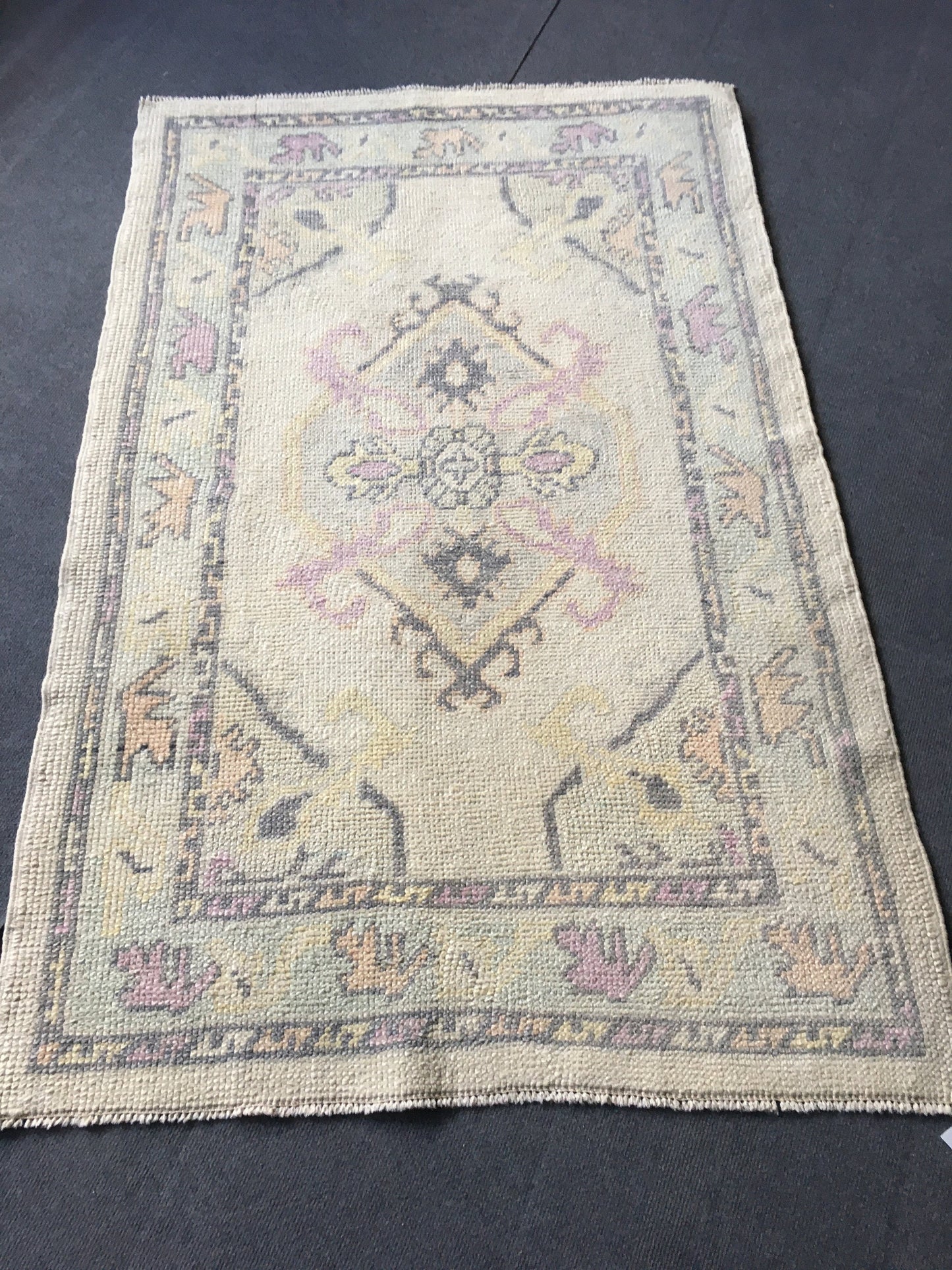 3x5 feet handmade new turkish rug, vintage destroyed dark blue wool kitchen medium size rug, bedroom area nautral rug, oushak laundry rugs