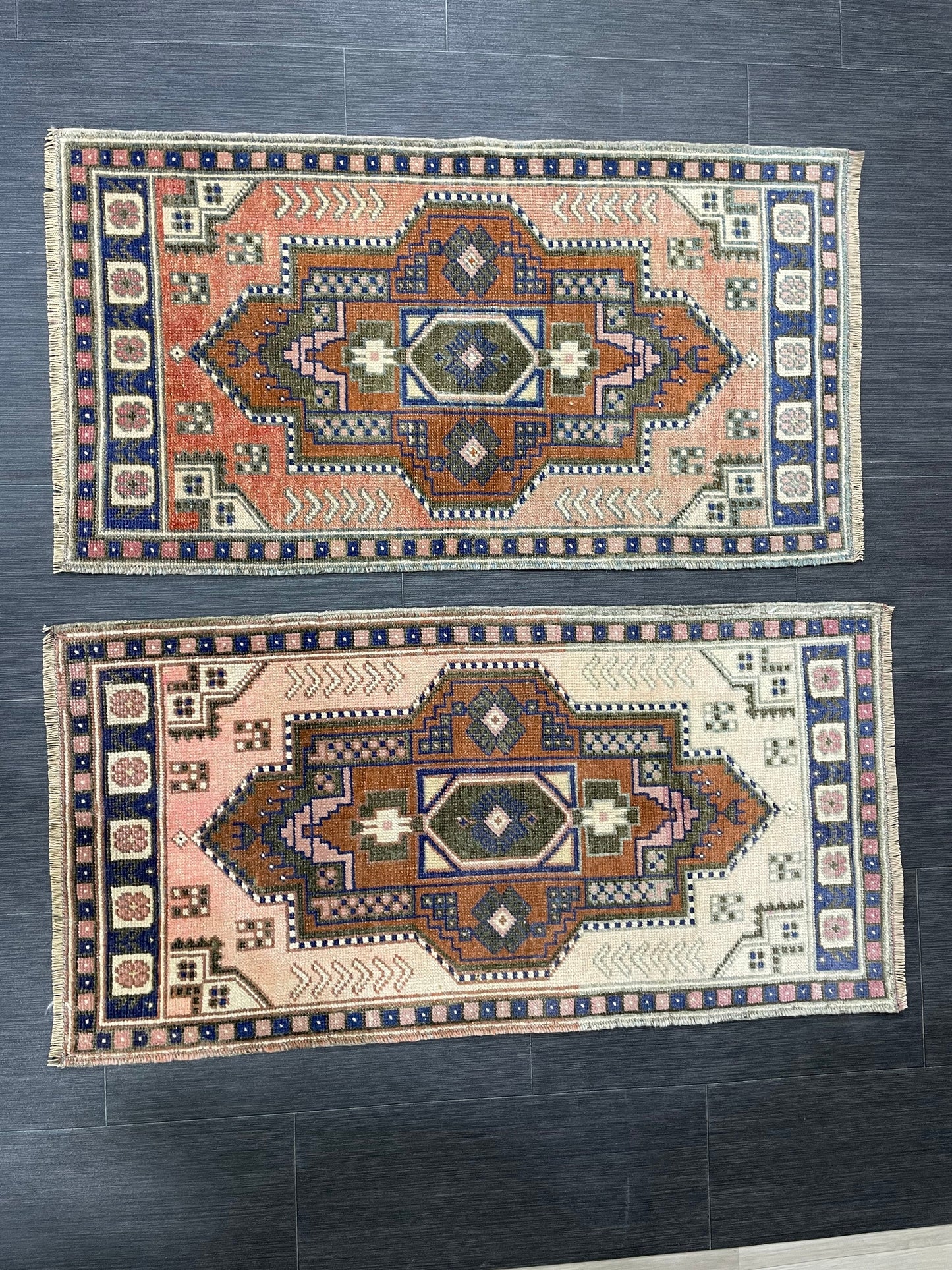 Coordinating Small Rug Turkish Rug Mini Twin Small Area Rug 1.7 x 3.3 Turkish Pair of Persian Hand Made Rug Matching Oriental Vintage Rug