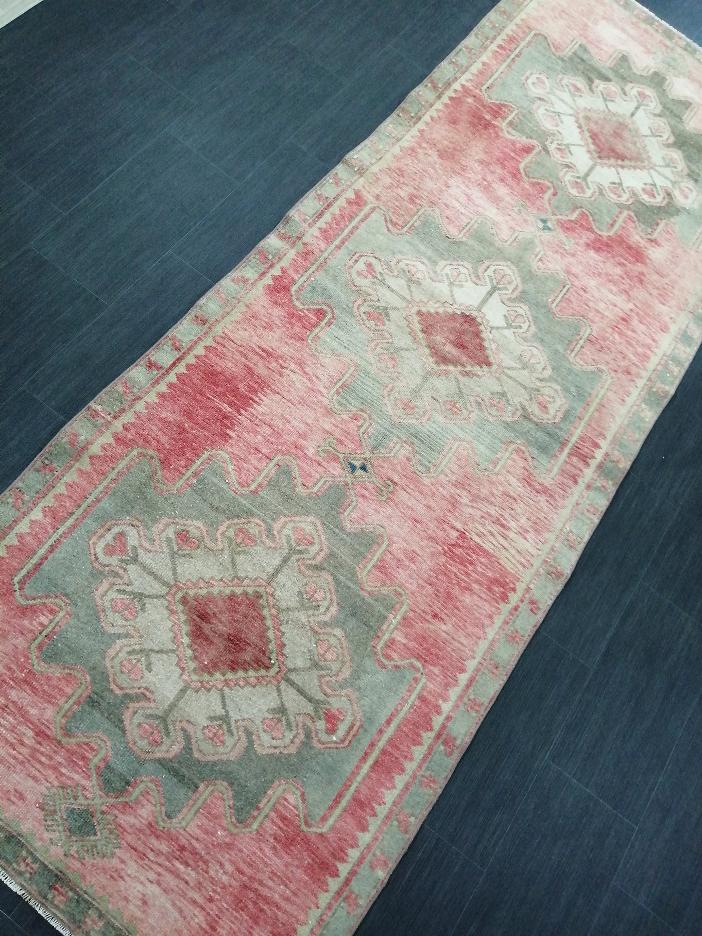 Oushak Runner Rug 3.6 x 10 Vintage Runner Rug Hallway Runner Rug Kitchen Runner Rug Wool Runner Rug Wool Oushak Rug Turkish Runner Rug