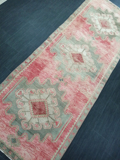 Oushak Runner Rug 3.6 x 10 Vintage Runner Rug Hallway Runner Rug Kitchen Runner Rug Wool Runner Rug Wool Oushak Rug Turkish Runner Rug