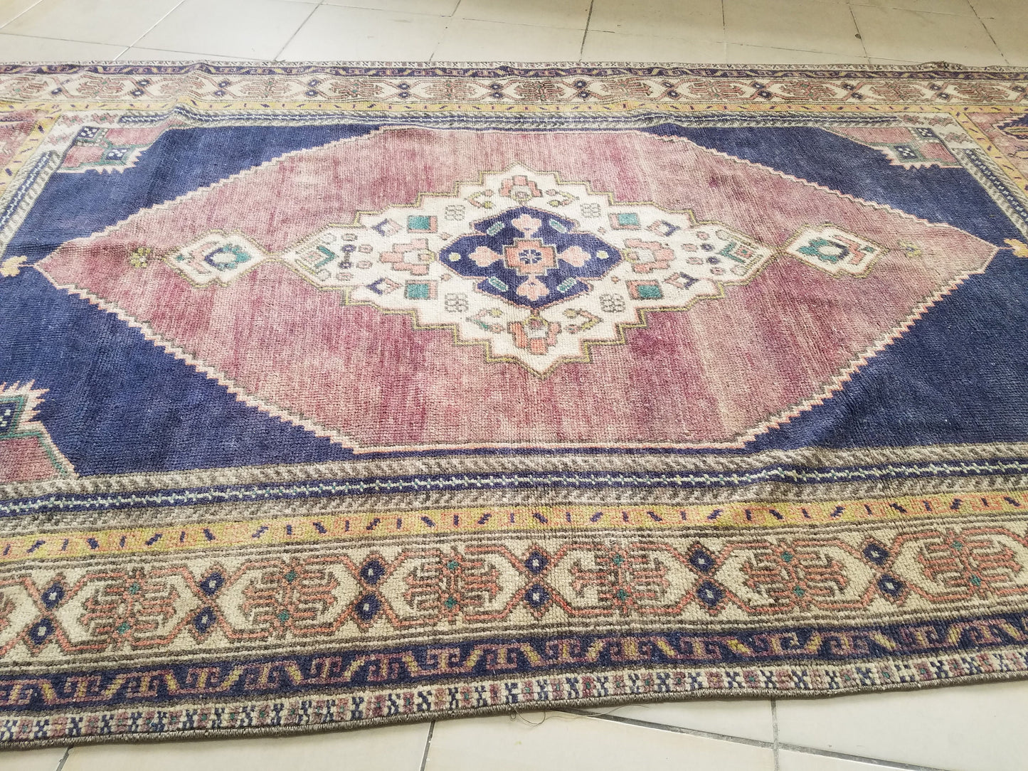 Oushak wool rug,turkish rug 4'9x8'5 vintage rug, unique hand made rug kitchen rug bohemian rug