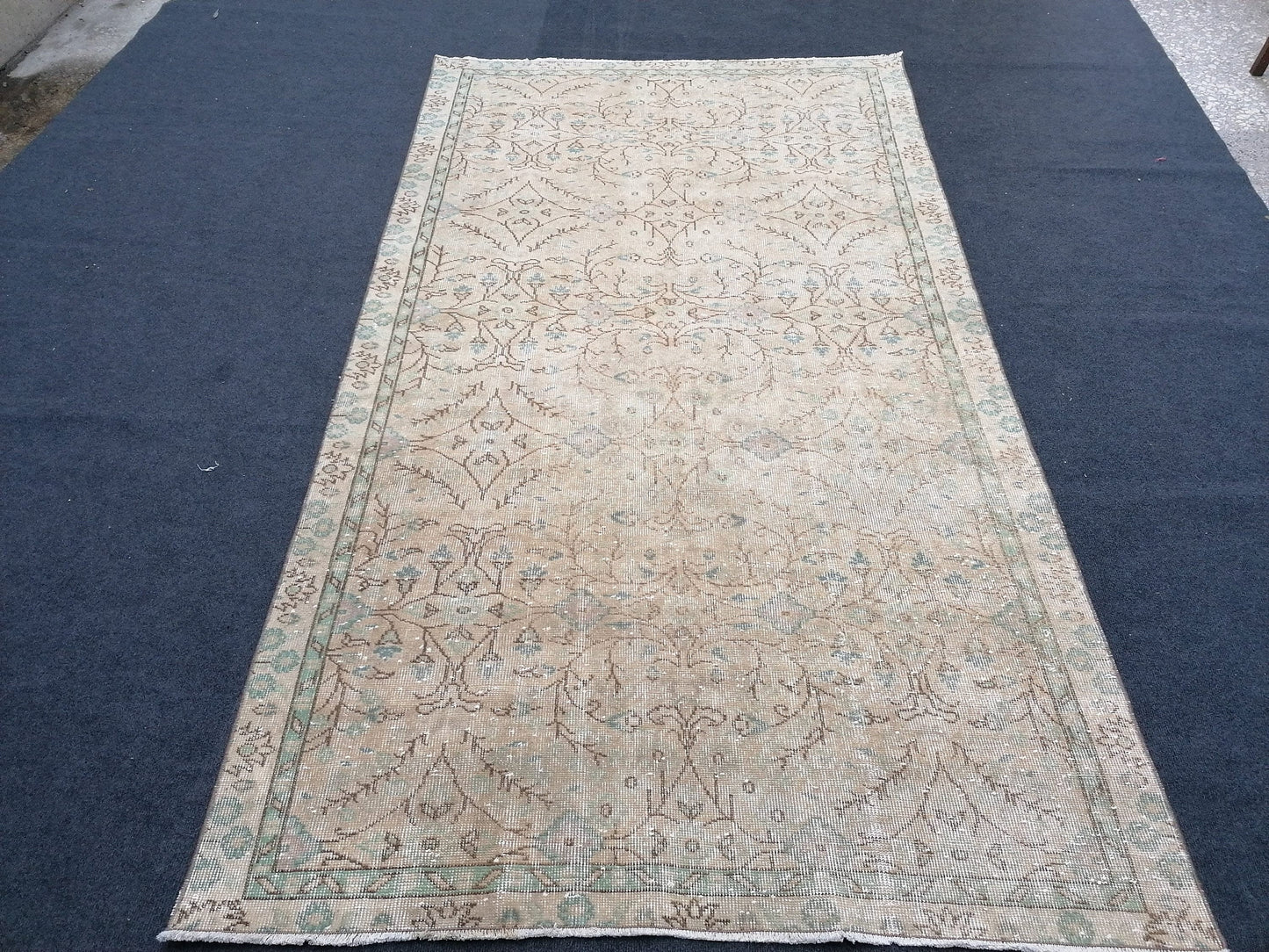 Oushak turkish rug, vintage turkish rug,oushak vintage rug,vintage rug,kitchen rug, vintage anatolian rug,unique hand made bohemian 8'6x4'9