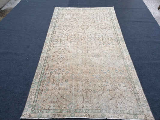 Oushak turkish rug, vintage turkish rug,oushak vintage rug,vintage rug,kitchen rug, vintage anatolian rug,unique hand made bohemian 8'6x4'9