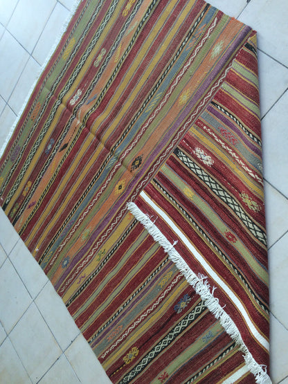 5 x 6 FLAT WOVEN Rugs, Hand Made Flatweave Rug, Oushak Rug, Rustic Rug, Bohemian Rug, Rug Runner, Turkish Rug, Farmhouse Rug, Vintage Rug