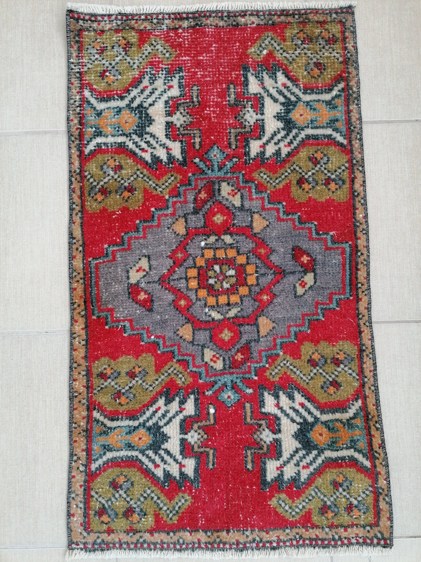 Turkısh rug 2'10x1'7 vıntage rug, small vıntage turkısh rug, hand made rug,wool rug