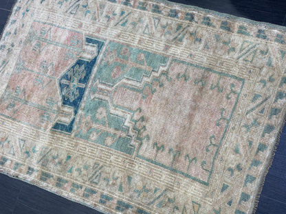 Antique Oriental RUG, Antique TURKISH 3.2 x 4.5 Rug, Vintage Persian Rug, Vintage Wool Hand Knotted Rug, Muted Handmade Rug