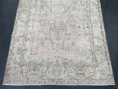 Oriental RUG, TURKISH Rug, 4.6 x 10 , Vintage Distressed Rug, Vintage Persian Rug, Wool Oushak Rug, Handmade Rugs, Vintage Turkish Rug.