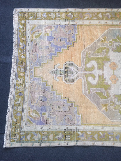 OUSHAK RUG TURKISH Oushak Rug Vintage Oushak Runner Rug Vintage Runner Rug Wool Oushak Rug Hand Made Rugs Vintage Turkish Rug