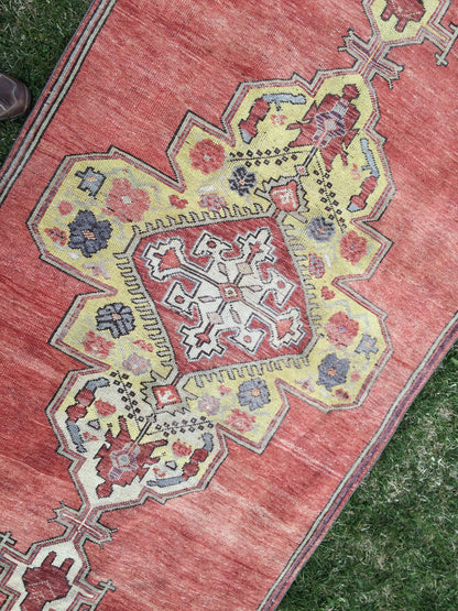 VINTAGE RUNNER Rug, 4x12 Oushak Runner Rug, Rustic Rug, Rugs Runner, Turkish Rug Runner, Farmhouse Rug, Vintage Rug