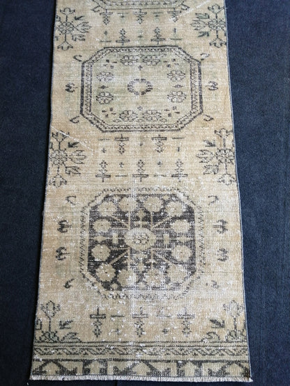 2.5 x 10.9 Oushak Runner Rug Turkish Runner Rug Vintage Runner Rug Hallway Runner Rug Kitchen Runner Rug Distressed Runner Rug Wool Worn Rug