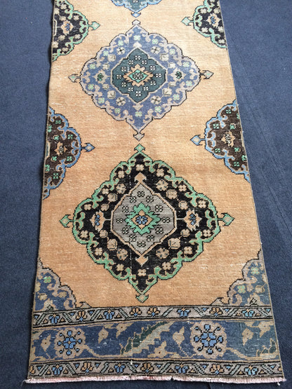 13 x 2.8 Oushak Runner Rug Turkish Runner Rug Vintage Runner Rug Hallway Runner Rug