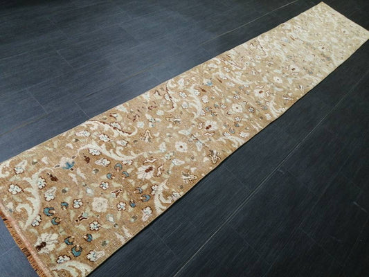 Muted Vintage Runner Rug 2x10. 8 Hallway Runner Rug  Kitchen Runner Rug Wool Runner Rug Oushak Runner Rug Turkish Floral Runner Rug