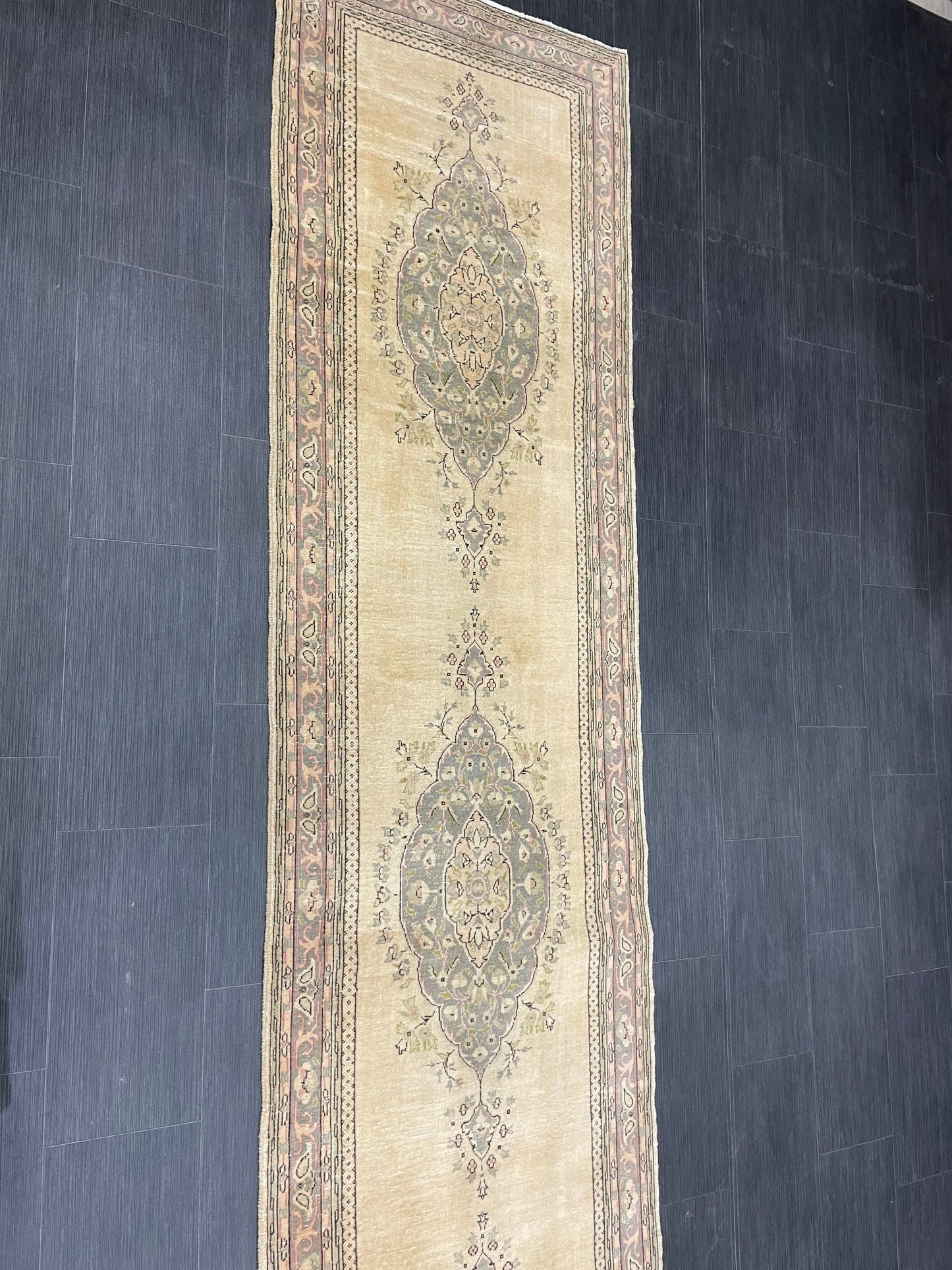 Vintage Persian Runner Rug 2.8 x 13 Fine Knotted Handmade Runner Rug Turkish Runner Rug Vintage Runner Rug Hallway Runner Kitchen Runner Rug
