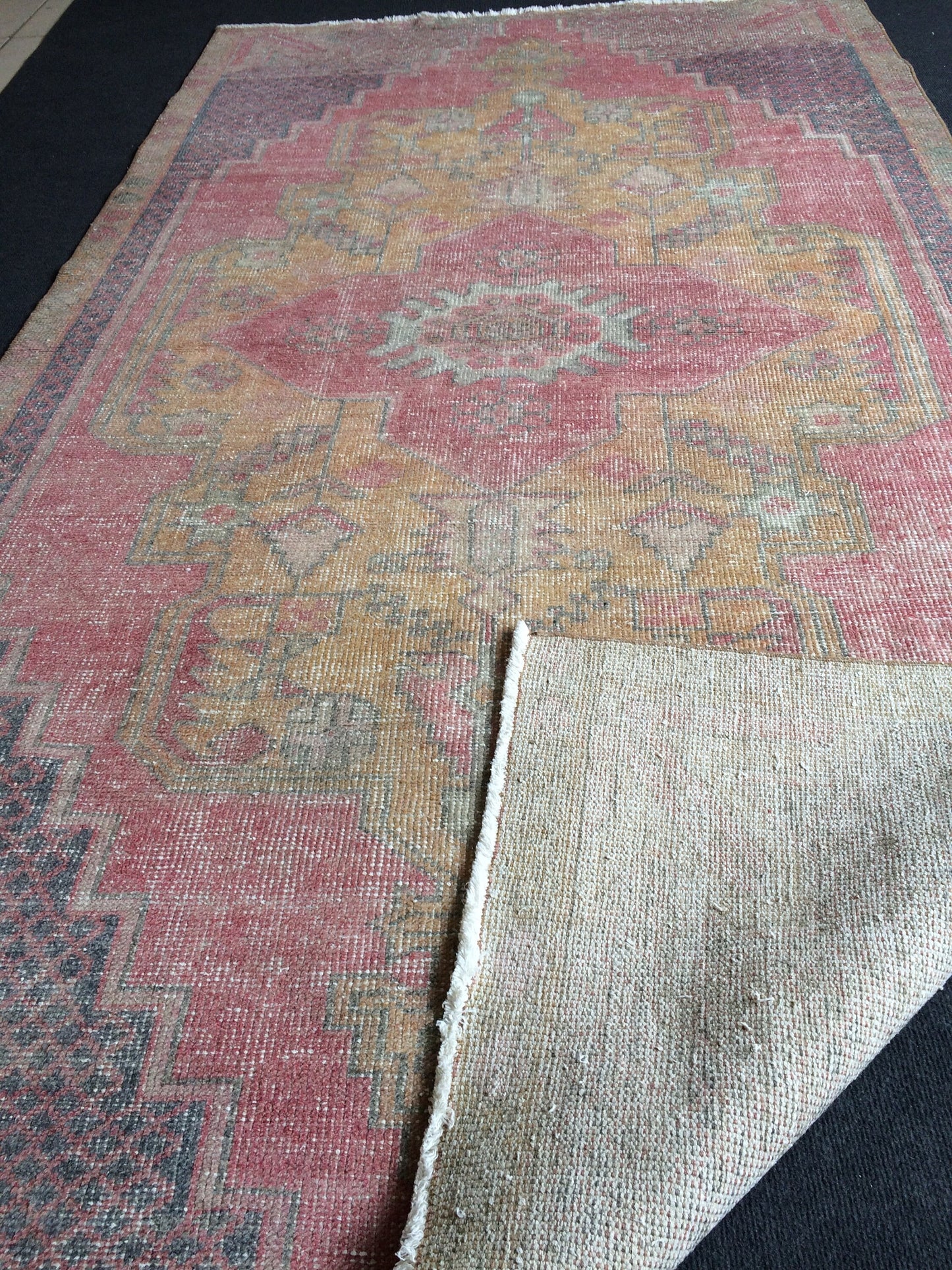Vintage Rugs  TURKISH HAND MADE Rugs   Vintage Turkish Rugs   Oushak Rug   Traditional Rug, Turkish Oushak Rug, Vintage Oushak Rug, Wool Rug