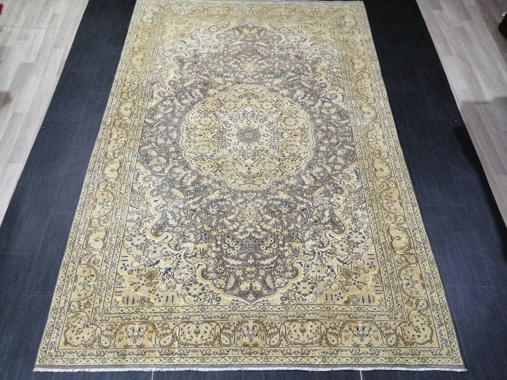 9.9 x 6.5 Large  OUSHAK RUG TURKISH Oushak Rug Vintage Oushak quality Rug Vintage Runner Rug Wool Oushak Rug Hand Made Rugs Vintage  Rug