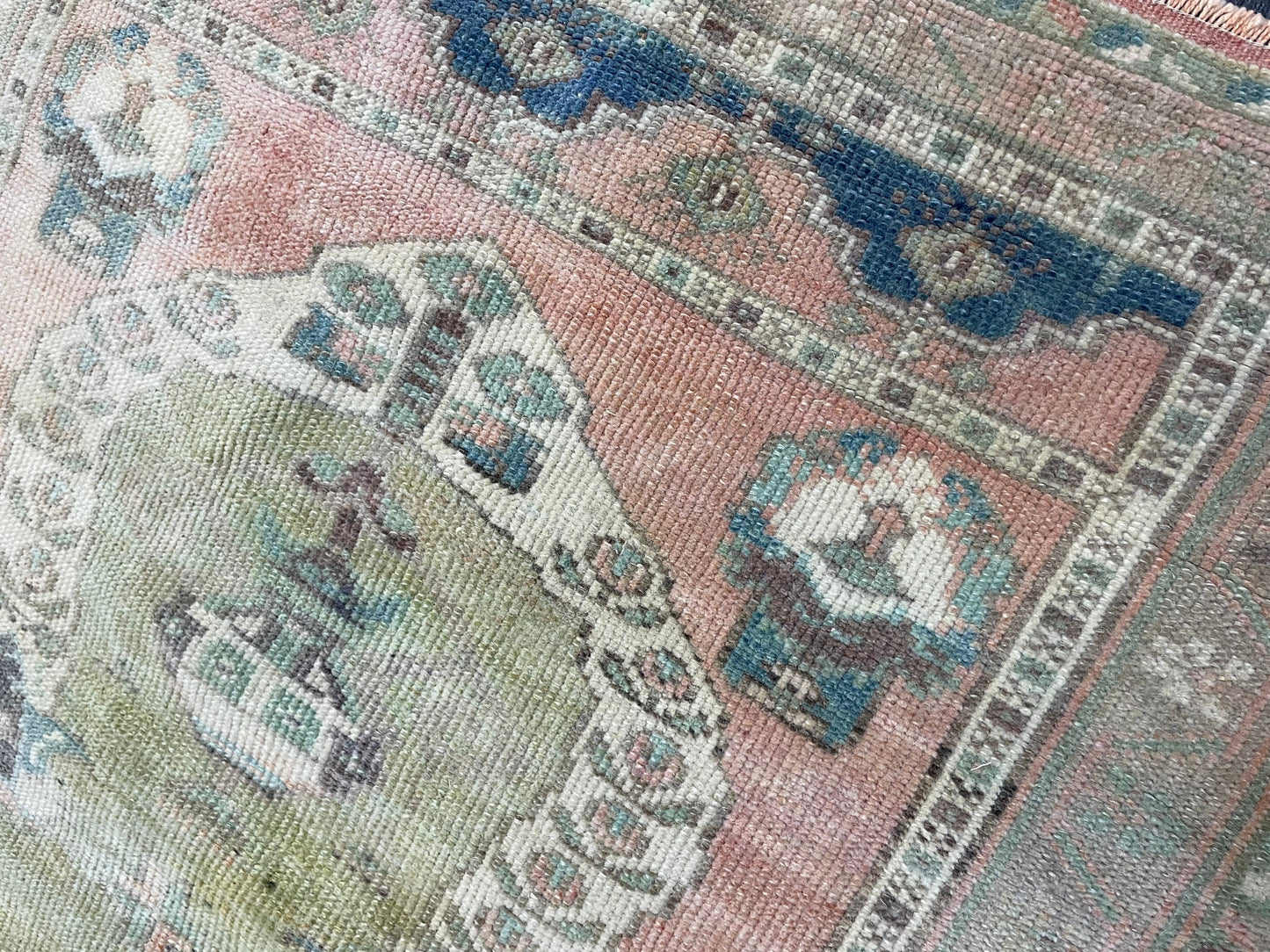 Vintage RUG, TURKISH Oushak Rug Hand Knotted 3 x 4.2 Rug, Oriental Rug, Vintage Persian Rug, Handmade Rug, Antique Rug, Woven Rug