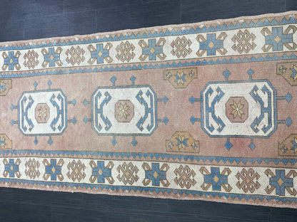 Oushak Runner Rug Turkish Runner 3 x 10.3 Rug Vintage Runner Rug Hallway Runner Rug Kitchen Runner Rug Wool Oriental Runner Rug
