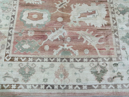 Vintage Muted OUSHAK RUG,12.5 x 8.9  Oushak Rug, Vintage Oushak Rug Wool Oushak Rug Hand Made Rugs, AUTHENTIC Oushak Rug