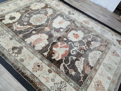 OUSHAK RUG, 12.4 x 8.7 Turkish Oushak Rug, Vintage Oushak Rug Wool Oushak Rug Hand Made Rugs, AUTHENTIC Oushak Rug