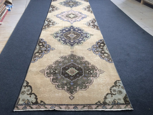 12.2 x 3 Oushak Runner Rug Turkish Runner Rug Vintage Runner Rug Hallway Runner Rug Kitchen Runner Rug Wool Runner Rug Oushak Runner