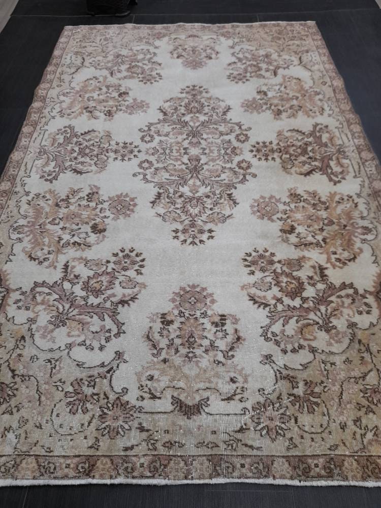 6.2 x 9.8 Oushak Runner Rug Turkish Runner Rug Vintage Runner Rug Hallway Runner Rug Kitchen Runner Rug Wool Runner Rug Wool 6x10 Rug