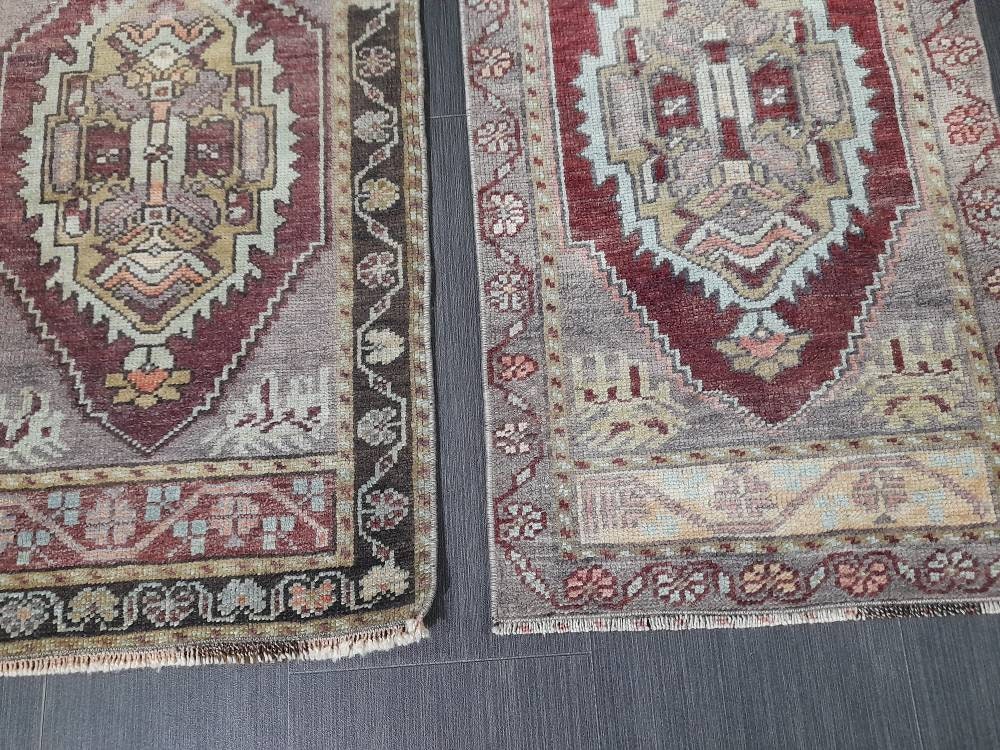 Coordinating Small Rug Turkish Rug Mini Twin Small Area Rug 1.6 x 3 Turkish Oushak Rug Persian Hand Made Rug Matching Oriental Vintage Rug