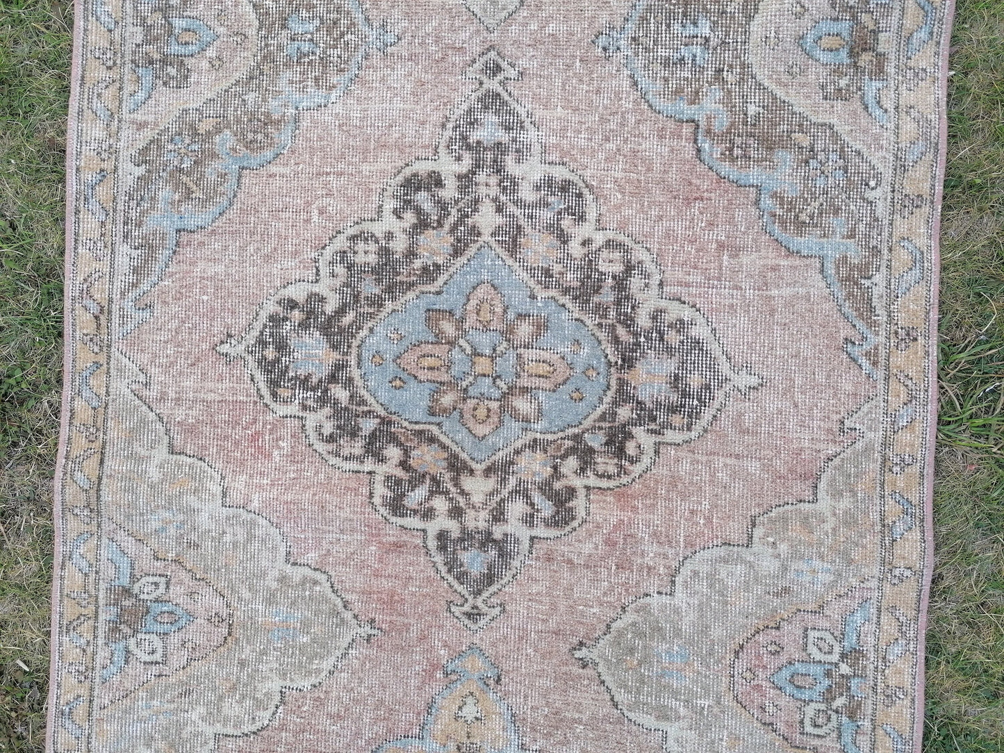 3'3x12'5 oushak turkish runner rug,turkish runner rug,oushak runner rug,vintage rug,kitchen rug,vintage oushak rug, vintage anatolian rug