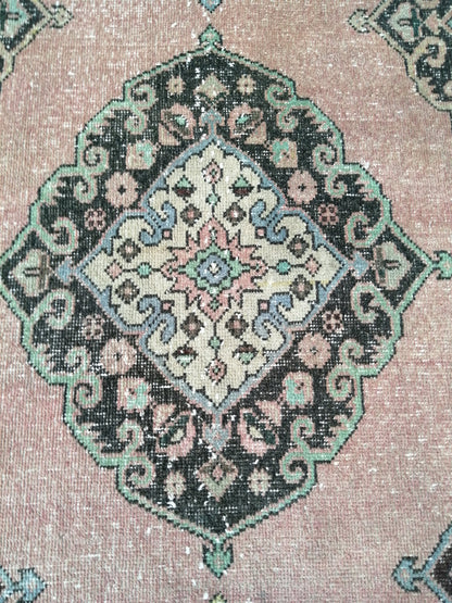 13.4 x 2.6 Vintage Oushak Runner Rug Turkish Runner Rug Vintage Runner Rug Hallway Runner Rug Kitchen Runner Rug Wool Runner Rug Wool Oushak