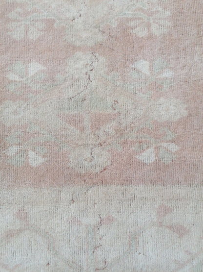 Oushak turkish rug, muted turkish  rug,vintage pastel wool rug,kitchen rug, vintage unique hand made rug bohemian rug 5'2x7'2