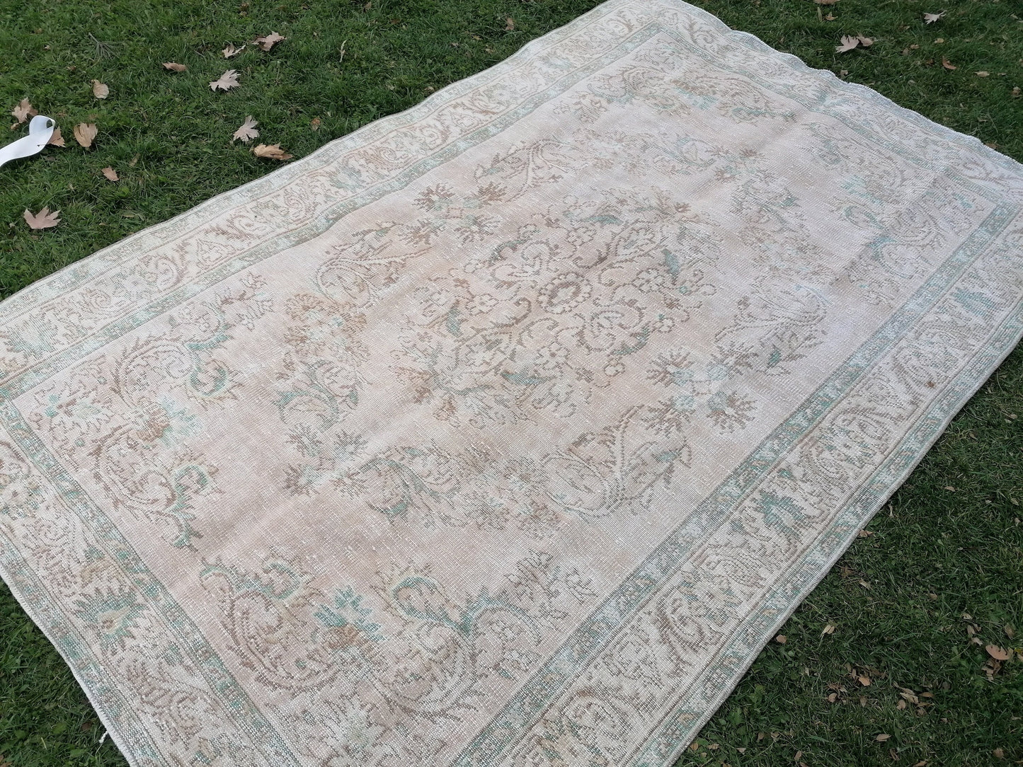 Oushak rug 6x9'4 distressed mudet vintage rug, faded living room rug anatolian rug