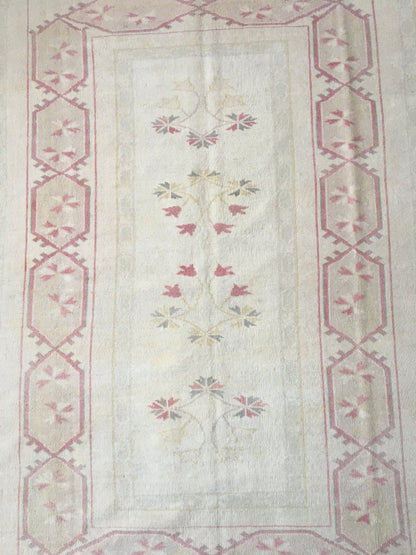 5x7 feet  muted turkish rug, pastel bohemian rug, vintage oushak rug, wool etnique rug, kitchen rug, living room rug, lounge area floor rugs