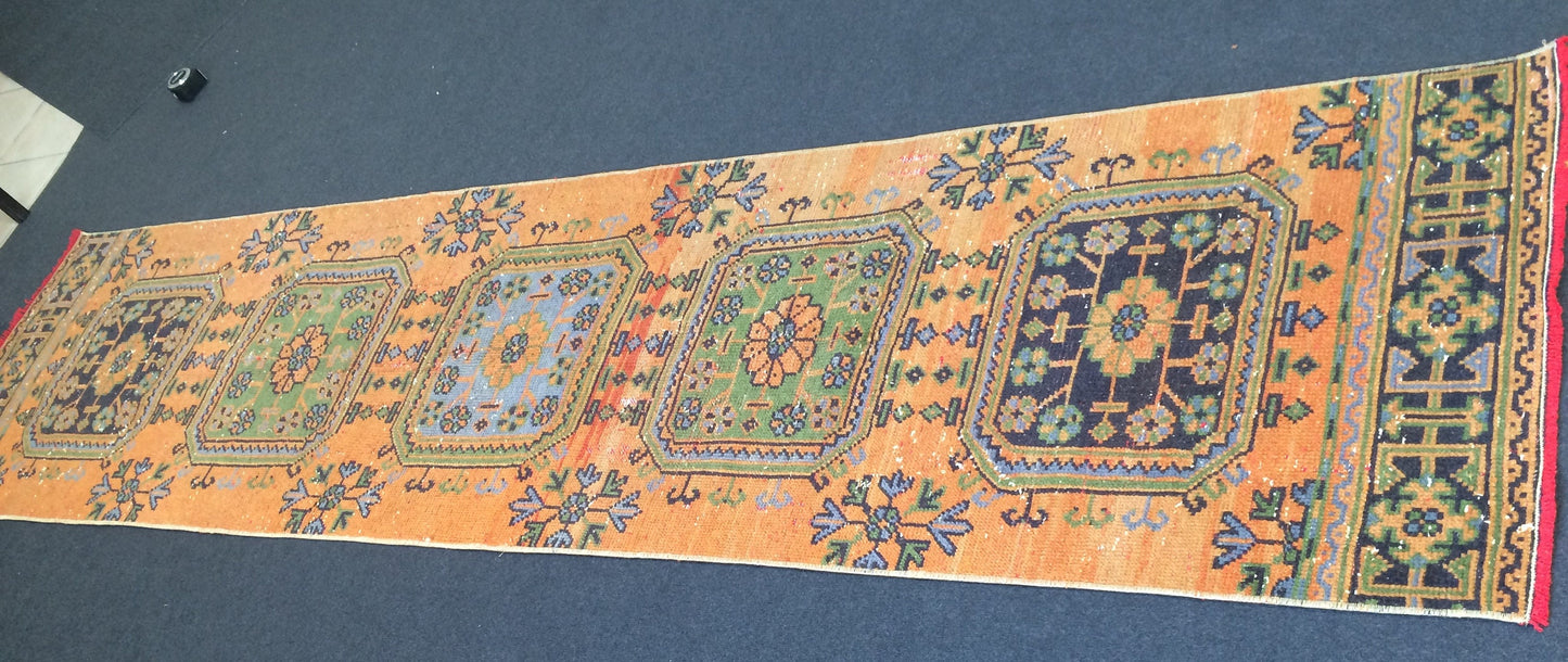 Vintage Runner Rug, Hallway Runner Rug, Turkish Runner Rug , Oushak Runner Rug, rustic rug runner, farmhouse Runner rug, Ethnic Rugs