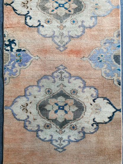 10 X 2.6 VINTAGE Oushak Runner Turkish Runner Rug Vintage Runner Rug Hallway Runner Rug Turkish Rug Runner Wool Runner Rug Wool Oushak Rug