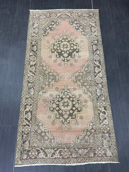 Turkish Oushak 3.4 x 6.8 Rug Handmade Rug, Rustic Rug Hand Knotted Rug Muted Turkish Rug, Farmhouse Rug, Vintage Rug, Wool rug