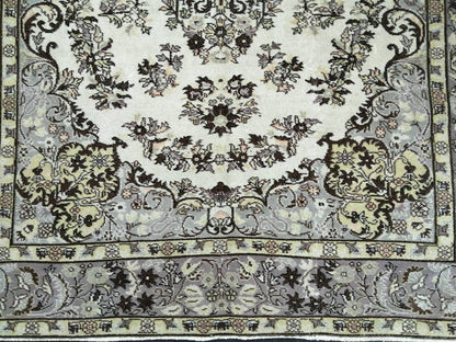 Vintage Oriental RUG TURKISH Rug Muted Vintage 7 x 10.4 Persian Rug Vintage Wool Neutral Oushak Rug Hand Made Rugs Vintage 7x10 Turkish Rug