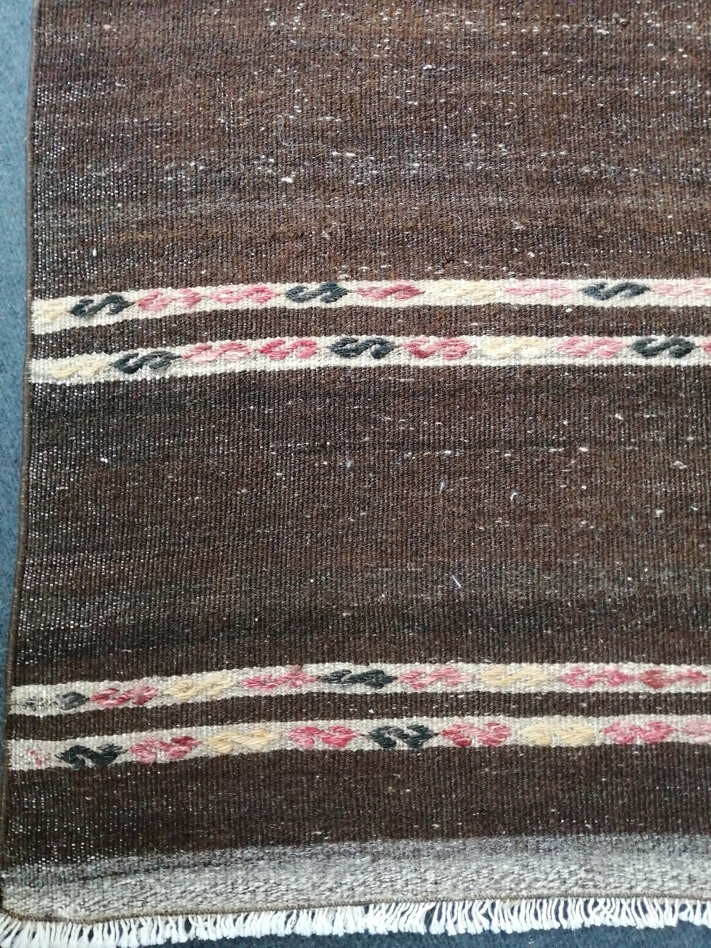 Oushak Flatwoven Runner 4.9 x 12.6 Dark Turkish Runner Rug Vintage Runner Rug Hallway Runner Rug Kitchen Runner Rug Wool Runner Rug