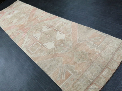 11.5 x 3.3  Muted Oushak Runner Rug Turkish Runner Rug Vintage Runner Rug Muted Hallway Runner Rug Kitchen Runner Rug Wool Runner