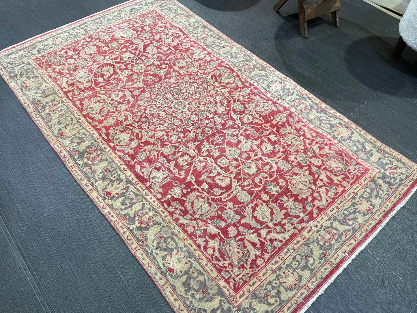 Vintage Rug, TURKISH 3x5 Rug,  HANDMADE Rug, Fine Hand Knotted Oushak Rug, Persian Rug Oriental Rug, Quality Rug