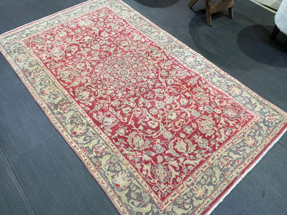 Vintage Rug, TURKISH 3x5 Rug,  HANDMADE Rug, Fine Hand Knotted Oushak Rug, Persian Rug Oriental Rug, Quality Rug