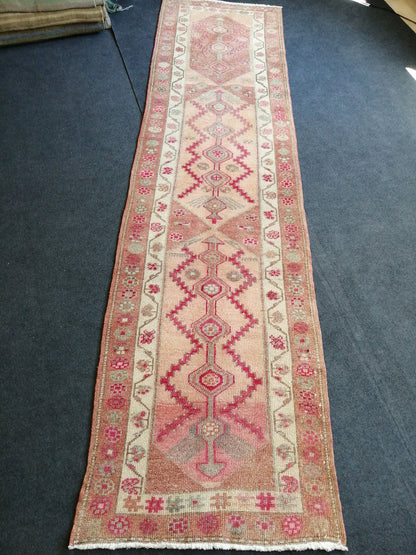 3x11 Turkish RUNNER Rug, Oushak Runner Rug, Oushak Rugs, Wool Oushak Muted Rugs, Runner Rug, Vintage Runner Rug, Hand Made Rug Runner