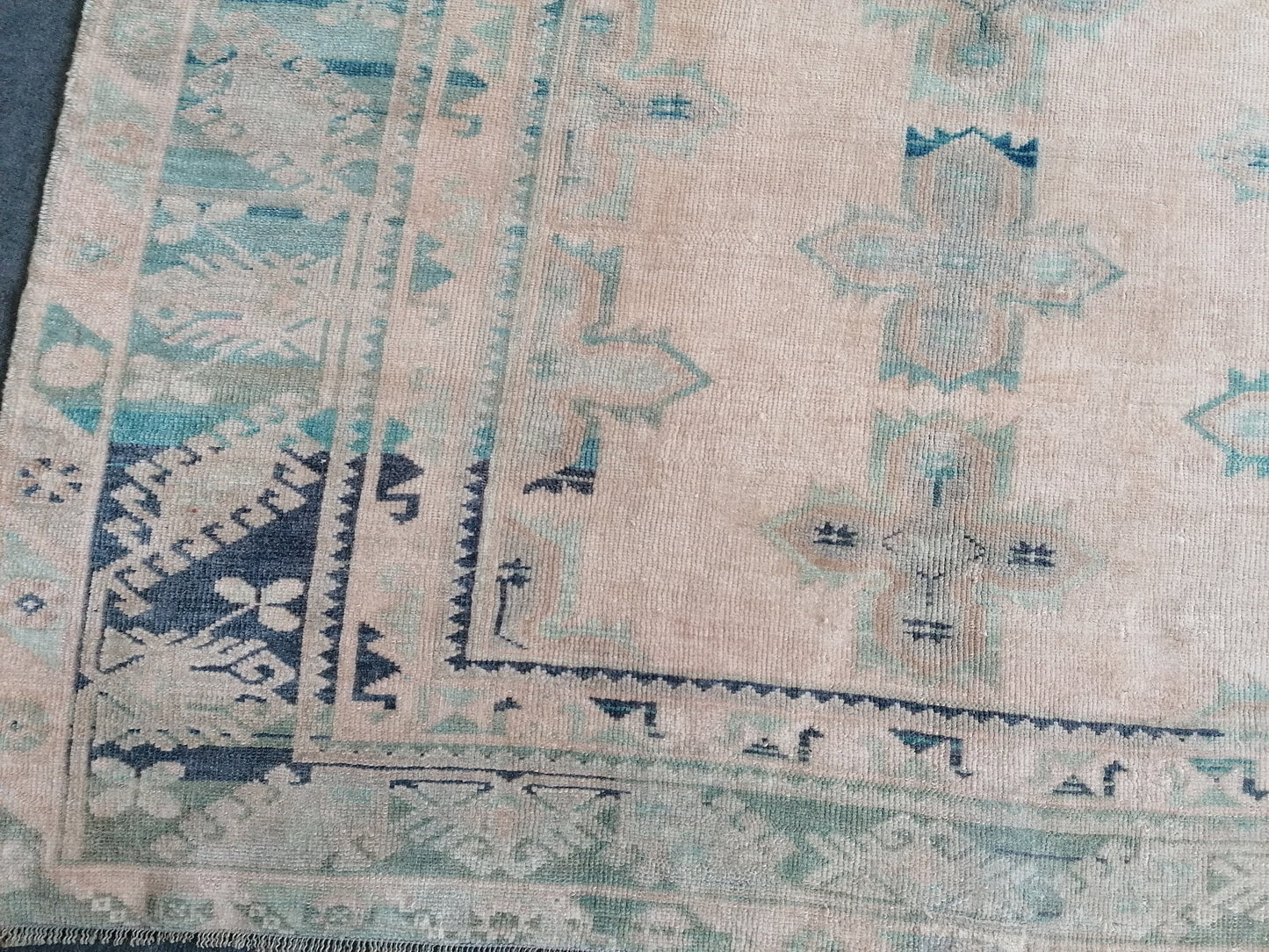 Muted oushak rug 5x8'10large turkish rug,vintage wool rug, hand made rug, living room rug