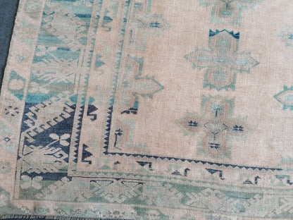 Muted oushak rug 5x8'10large turkish rug,vintage wool rug, hand made rug, living room rug