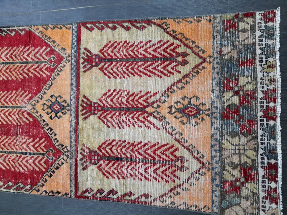 3 x 11.5 Oushak Runner Rug Turkish Runner Rug Nomad Muted Vintage Runner Rug Hallway Runner Rug Kitchen Runner Rug Wool Staircase Runner Rug