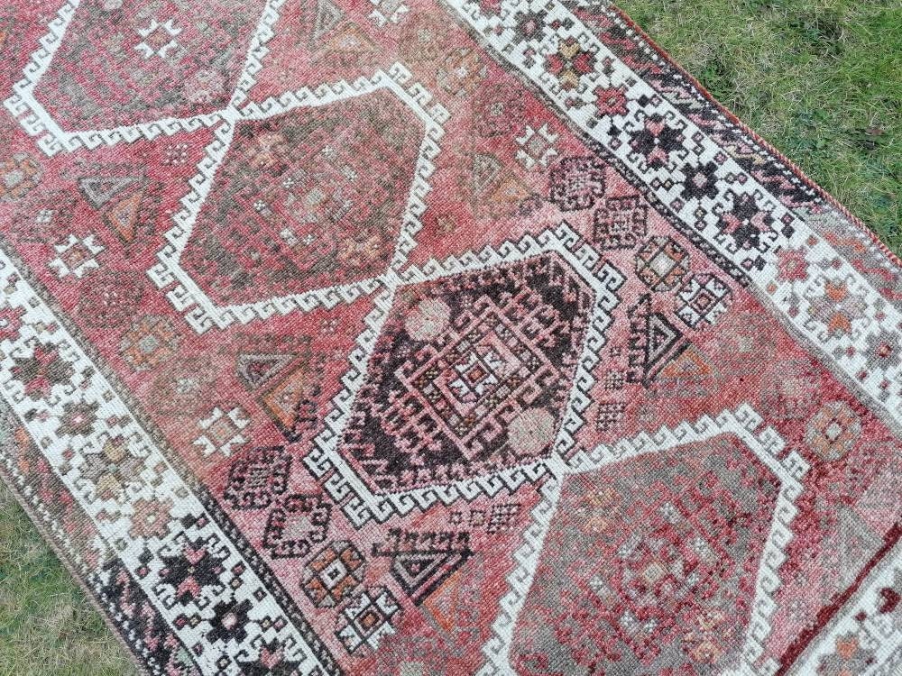 4.5 x 8.2 Vintage kurdish runner rug - handmade rug, Wool runner rug