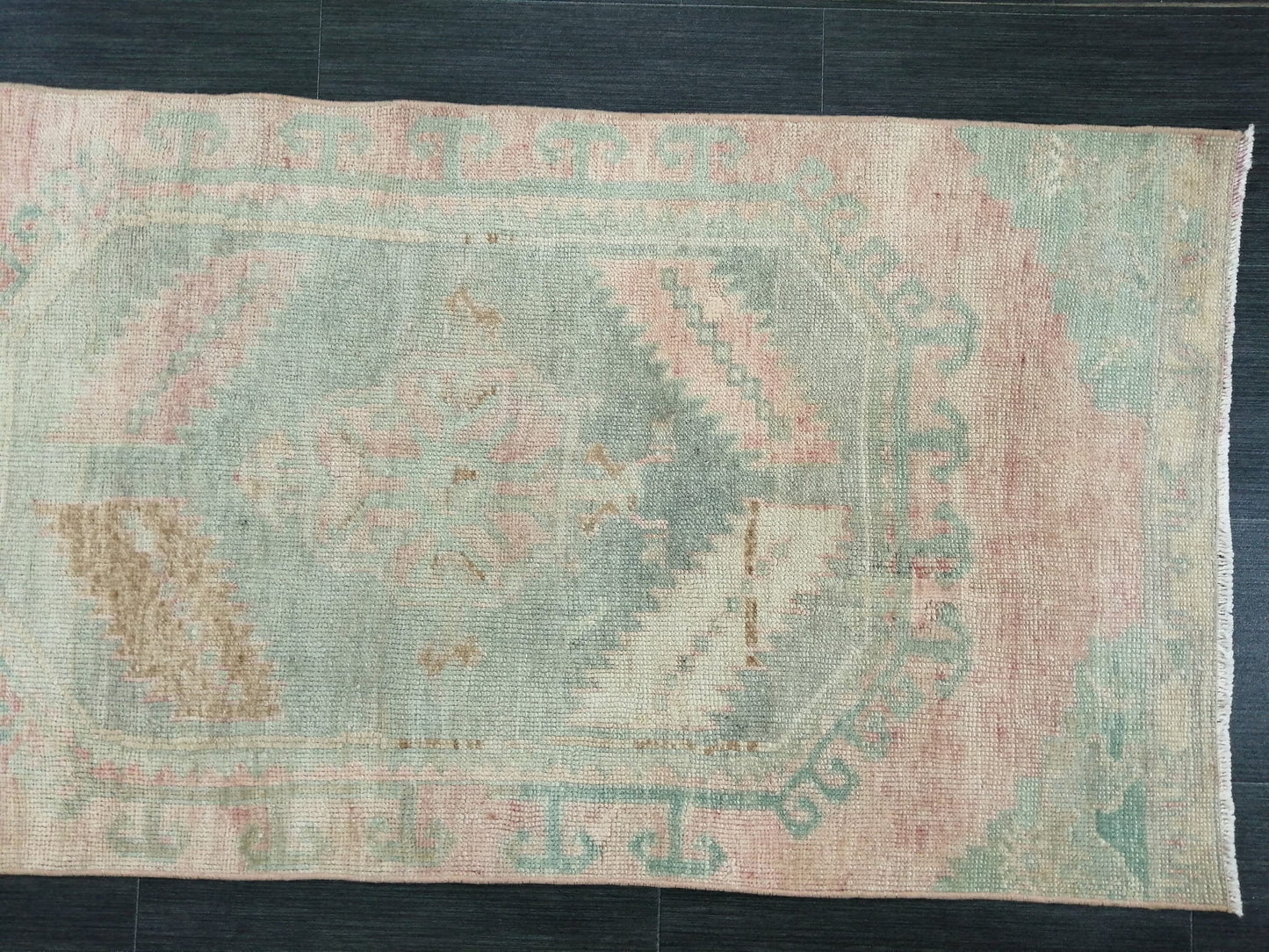 Vintage Runner Rug, 10.9 x 2.4 Turkish Runner, Oushak runner, Rustic Rug, Vintage Turkish Rug, Turkish Rug Runner, Farmhouse Rug,Vintage Rug