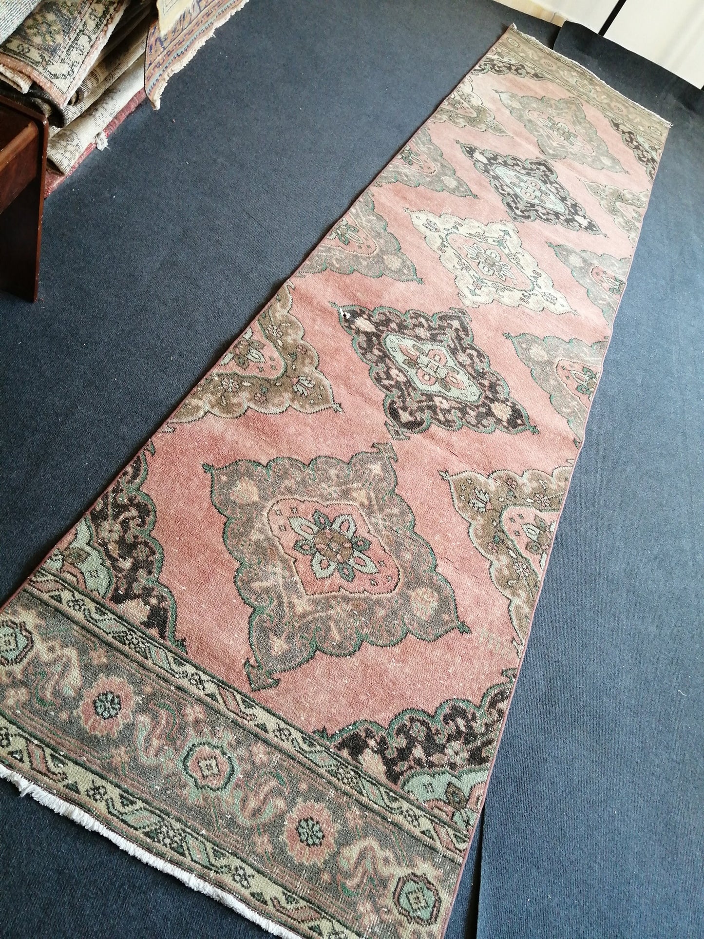 12.6 x 3 Oushak Runner Rug Turkish Runner Rug Vintage Runner Rug Hallway Runner Rug Kitchen Runner Rug Wool Runner Rug Wool Oushak Rug