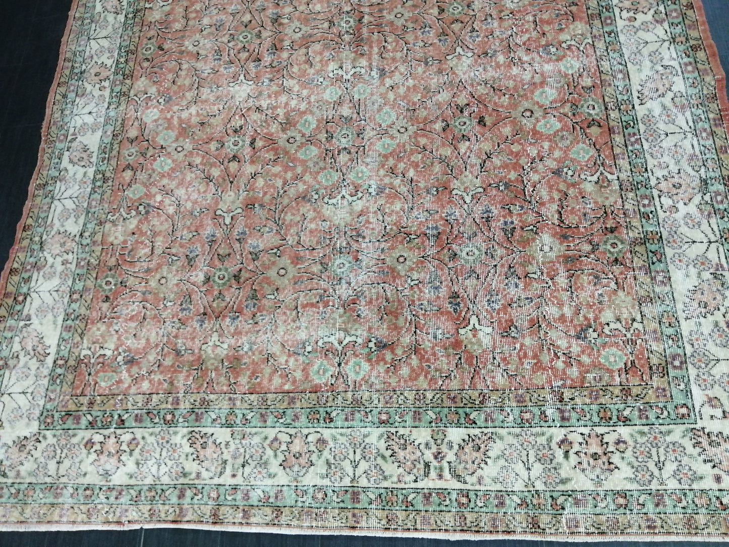 Vintage Rugs 7 x 10.4 TURKISH HAND MADE Rugs  Vintage Turkish Rugs Traditional Rug, Turkish Oushak Rug, Vintage Oushak Rug, Wool Rug