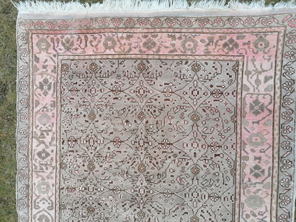 9'6x5'3 muted vintage rug natural oushak rug vintage rug wool oushak rug hand made rugs vintage turkish rug