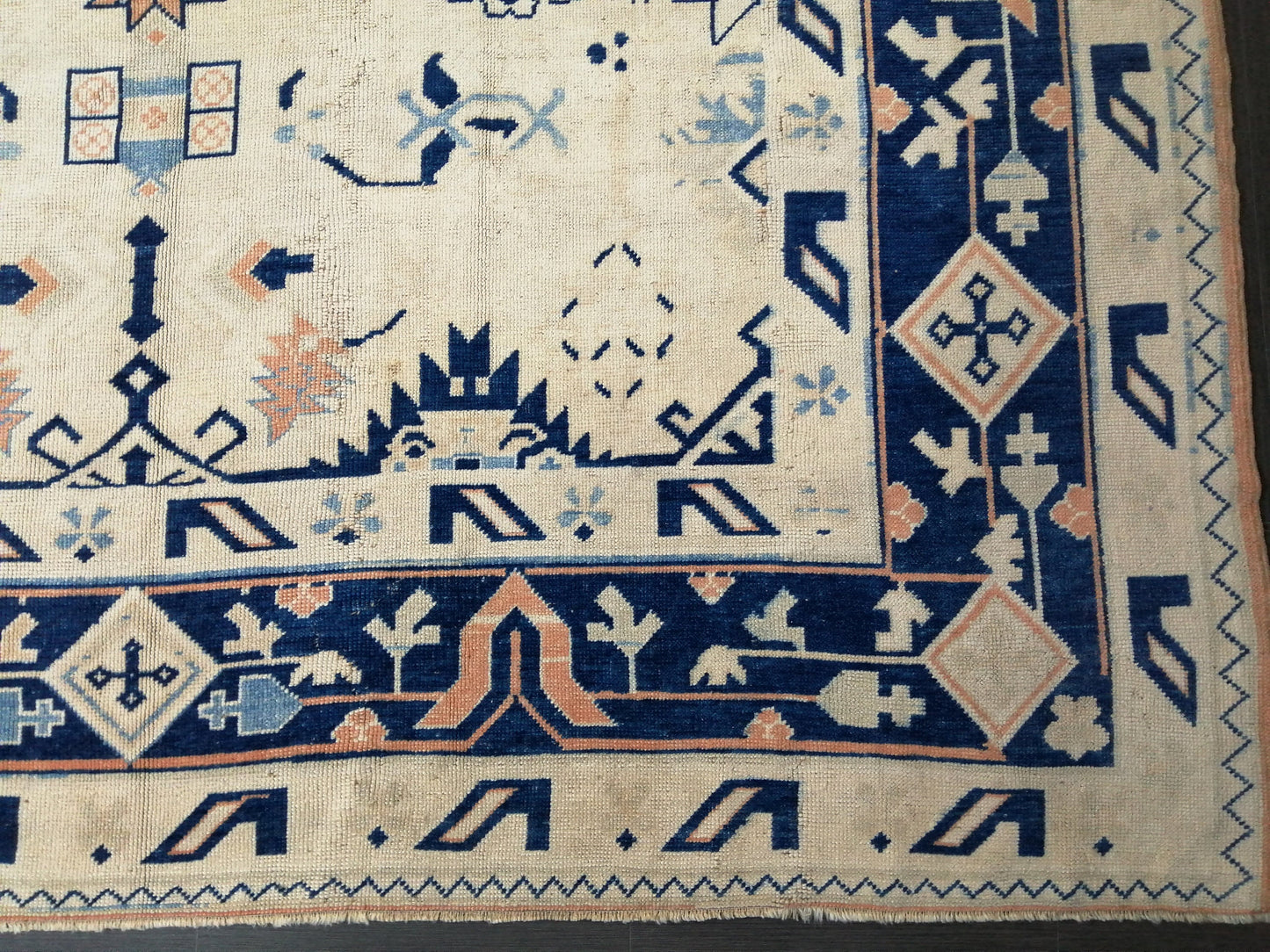 Oriental RUG 9x12 Oushak Rug Turkish Vintage Persian Rug Navy Vintage Rug Fine Wool Oushak Rugs Antique Turkish Rug Muted Living room Rug