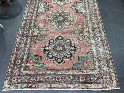 Vintage Runner Rug, Turkish 4.8 x 11.8 Runner Rug, Varigated Red Vintage Runner Rug Hallway Runner Rug Kitchen Runner Rug Wool Runner